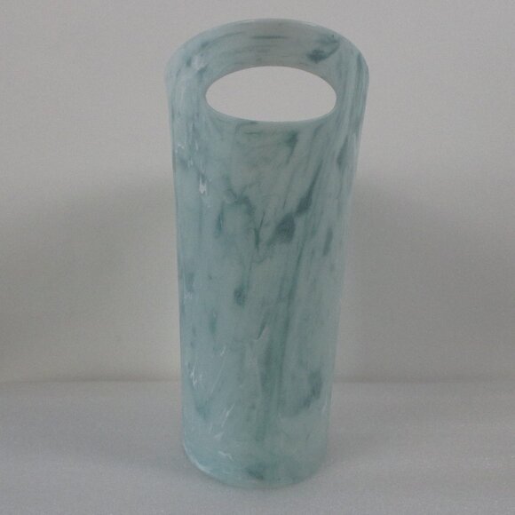 UMBRA PASTEL TURQUOISE MARBLE SKINNY WASTEBASKET - Picture 2 of 11